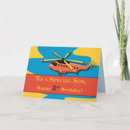 Zoon, 3e verjaardag met helikopter kaart