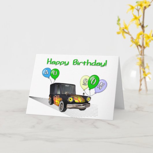 Zoon 40e verjaardag kaart (Gele Bloem)