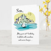 Zoon 50e verjaardag Zeilboot nabij stad Kaart (Gele Bloem)
