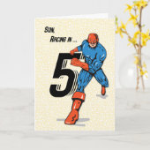 Zoon 5e verjaardag Superheld Kaart (Gele Bloem)