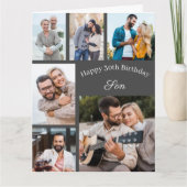 Zoon 6 Foto collage Elke leeftijd Happy Birthday Kaart (Voorkant)