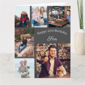 Zoon 6 Fotocollage Any Age Big Birthday Kaart (Voorkant)