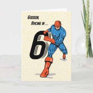 Zoon 6de verjaardag Superheld Kaart
