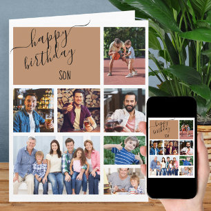 Zoon 7 Foto Collage Gepersonaliseerde Verjaardag Kaart