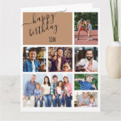 Zoon 7 Foto Collage Persoonlijke verjaardag Kaart (Voorkant)