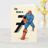 Zoon 7th Birthday Superheld Kaart (Gele Bloem)