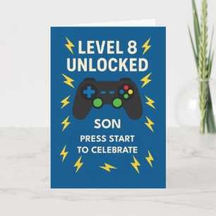 Zoon 8e Verjaardag Game Controller Age 8 Ontgrende Kaart