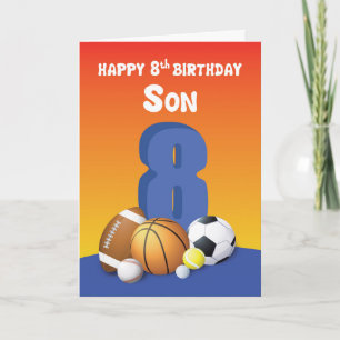 Zoon 8th Birthday Sports Balls Kaart