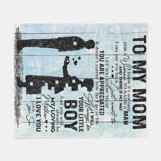 Zoon aan mam Gift, persoonlijke brief aan mijn mam Fleece Deken (Voorkant (Horizontaal))