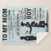 Zoon aan mam Gift, persoonlijke brief aan mijn mam Sherpa Deken (Voorkant (horizontaal))