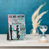 Zoon aan mama brief, aan mijn mam cadeau fotoplaat (Zijkant)