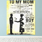 Zoon aan mama, cadeau aan mijn moeder, Moederdag-c Canvas Afdruk (Insitu (Houten vloer))