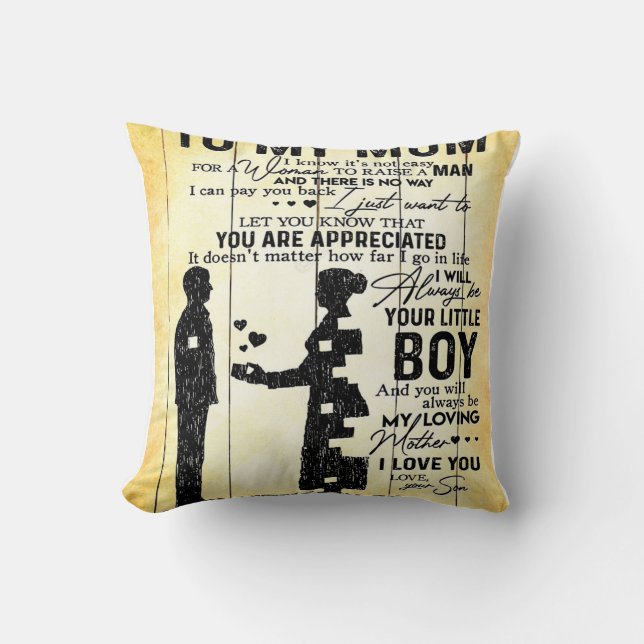 Zoon aan mama, cadeau aan mijn moeder, Moederdag-c Kussen (Voorkant)