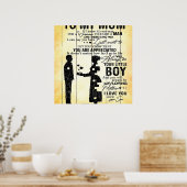 Zoon aan mama, cadeau aan mijn moeder, Moederdag-c Poster (Keuken)