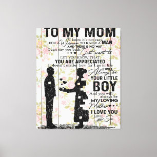 Zoon aan mama cadeau voor mam, mam Birthday Gift I Canvas Afdruk