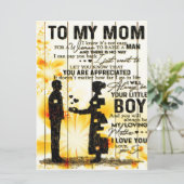 Zoon aan mama cadeau voor mam, mam Birthday Gift I Menu (Staand voorkant)