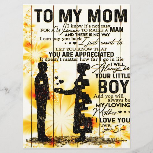 Zoon aan mama cadeau voor mam, mam Birthday Gift I Menu (Voorkant)
