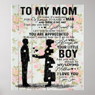 Zoon aan mama cadeau voor mam, mam Birthday Gift I Poster