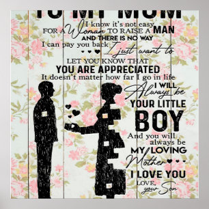 Zoon aan mama cadeau voor mam, mam Birthday Gift I Poster
