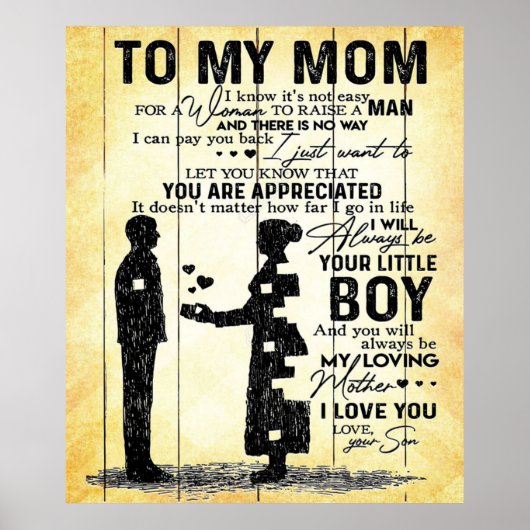 Zoon aan mama voor mijn moeder | Lovely Gift Poster (Voorkant)