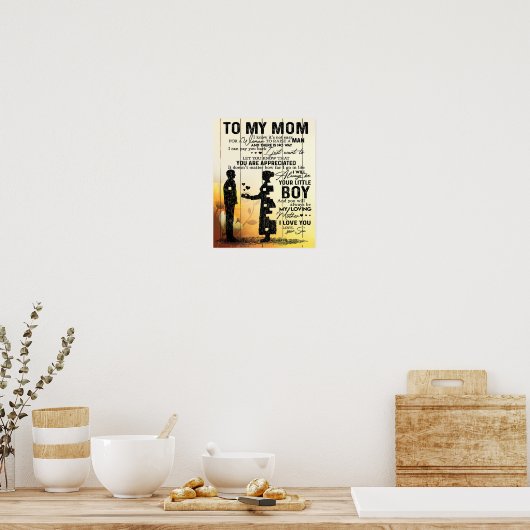 Zoon aan mijn Cadeau | Cute Gift voor mama Poster (Keuken)