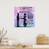 Zoon aan mijn moeder brief, moeder Birthday Gift Poster (Keuken)