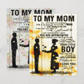 Zoon aan mijn moeder brief | Nieuw huis decoratie Kaart (Voorkant / Achterkant)