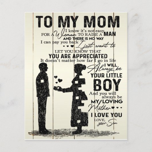 Zoon aan mijn moeder brief, speciaal cadeau aan mo flyer (Voorkant)