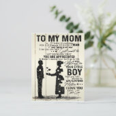Zoon aan mijn moeder brief, speciaal cadeau aan mo kaart (Staand voorkant)