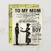 Zoon aan mijn moeder brief, speciaal cadeau aan mo kaart (Voorkant / Achterkant)