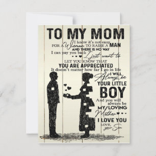 Zoon aan mijn moeder brief, speciaal cadeau aan mo kaart