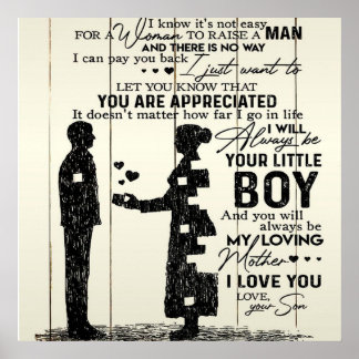 Zoon aan mijn moeder brief, speciaal cadeau aan mo poster