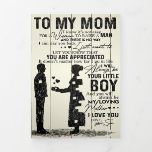 Zoon aan mijn moeder   Startdecor   Cadeau voor ma Drieluik Aankondiging