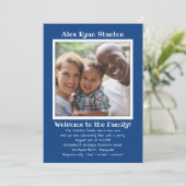 Zoon-adoptie Foto-party Uitnodiging Sjabloon (Staand voorkant)