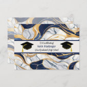 Zoon Afstuderen Viering in Blauw Marmer Kaart (Voorkant / Achterkant)