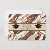 Zoon Afstuderen Viering in Bruin Marmer Kaart (Voorkant)