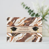 Zoon Afstuderen Viering in Bruin Marmer Kaart (Staand voorkant)