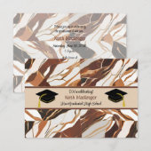 Zoon Afstuderen Viering in Bruin Marmer Kaart (Voorkant / Achterkant)