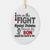 Zoon betekent wereld voor mij Diabetes Keramisch Ornament (Rechts)