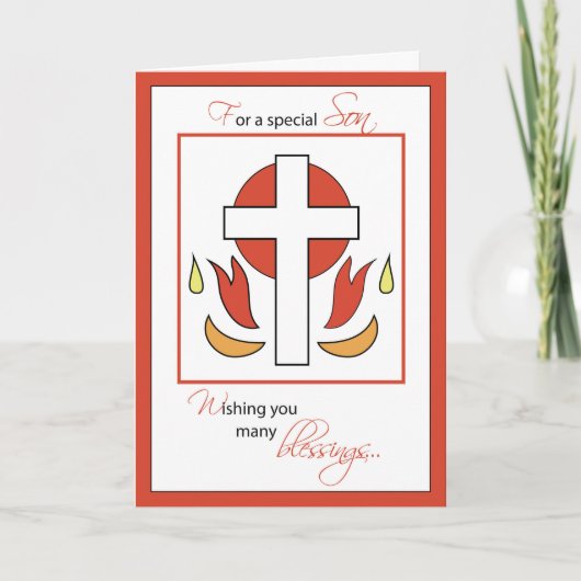 Zoon Bevestiging Gefeliciteerd Cross Fire, Red o Kaart (Voorkant)