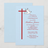 Zoon bevestiging kruis duif blauw kaart (Voorkant / Achterkant)