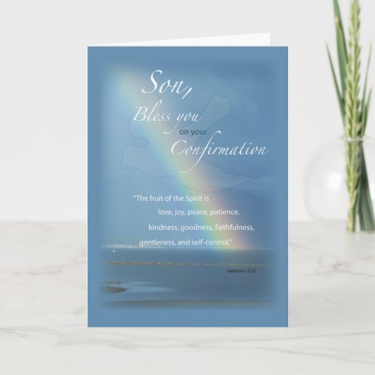 Zoon, bevestiging regenboog gefeliciteerd kaart (Voorkant)