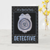 Zoon bevorderd tot detective bij de politie kaart (Gele Bloem)
