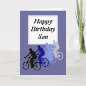 Zoon, Birthday, bike, Cycle Funny van ouders Kaart (Voorkant)