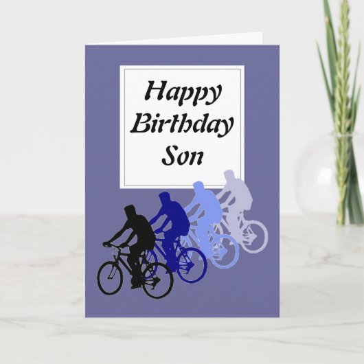 Zoon, Birthday, bike, Cycle Funny van ouders Kaart (Voorkant)