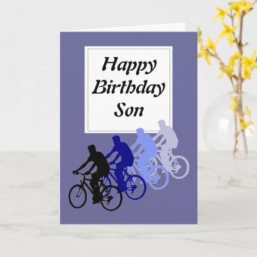 Zoon, Birthday, bike, Cycle Funny van ouders Kaart (Gele Bloem)
