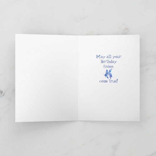 Zoon Birthday Wishes (Fishes) Kom True Fun Kaart (Binnen)