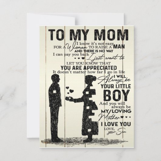 Zoon Brief aan mijn moeder, Speciaal cadeau voor m Kaart (Voorkant)