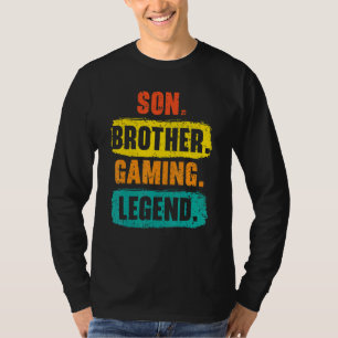 Zoon Broer Gamen Legende Beste Bro Eer Broederscha T-shirt