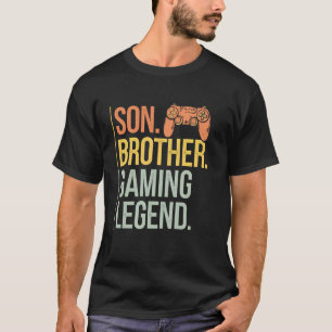 Zoon Broer Gamen Legende Retro Gamer Jongens Kinde T-shirt